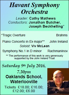 HSO Concert at Oaklands School 9th July 2016